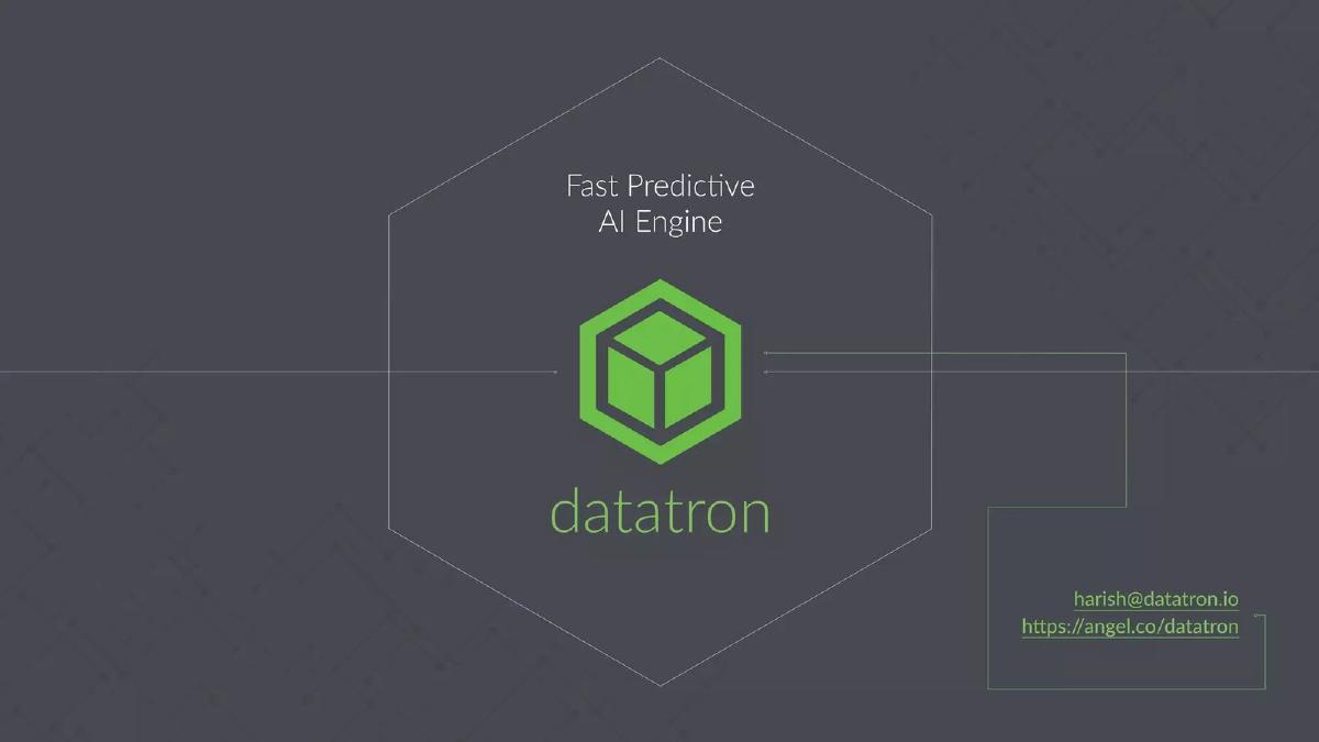 DataTron pitch deck slide 1 of 8