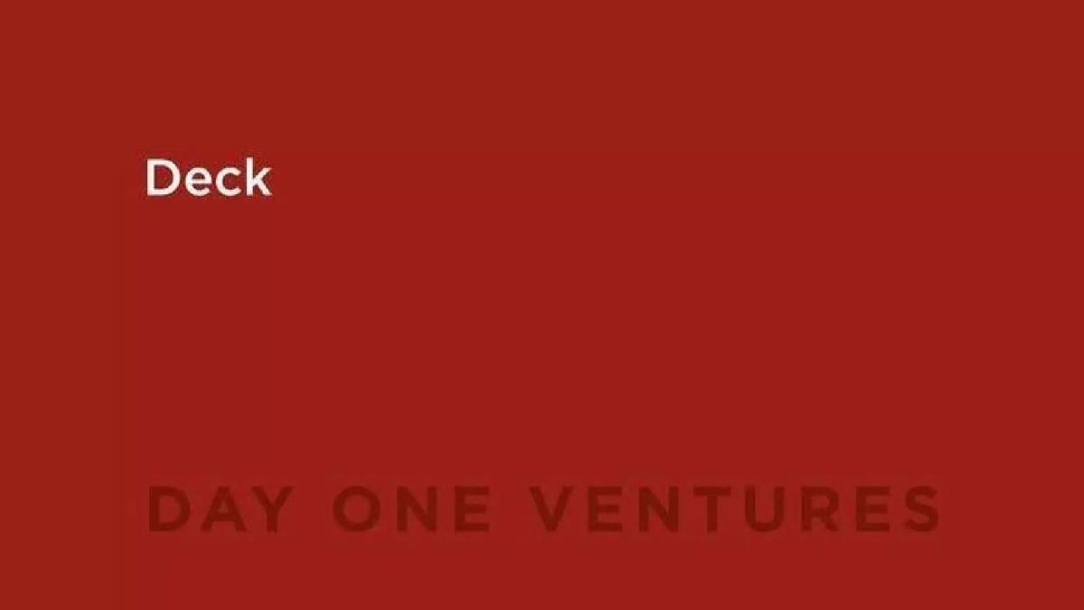 Day One Ventures pitch deck slide 1 of 26