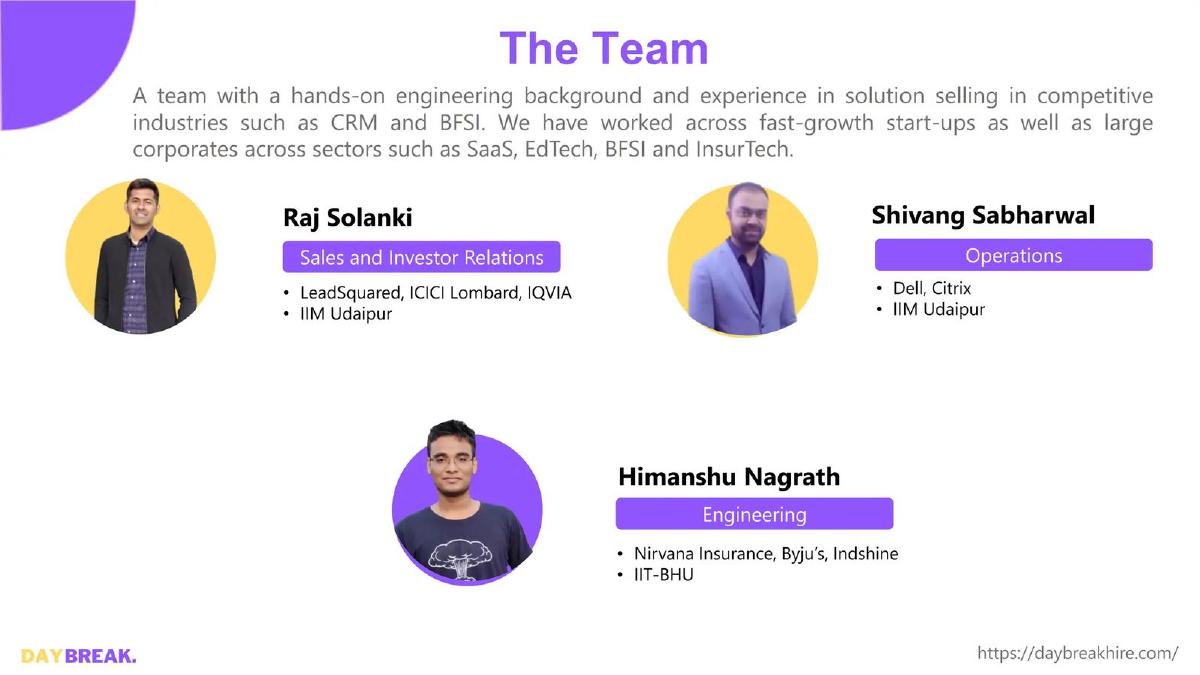 Daybreak pitch deck slide 2 of 15