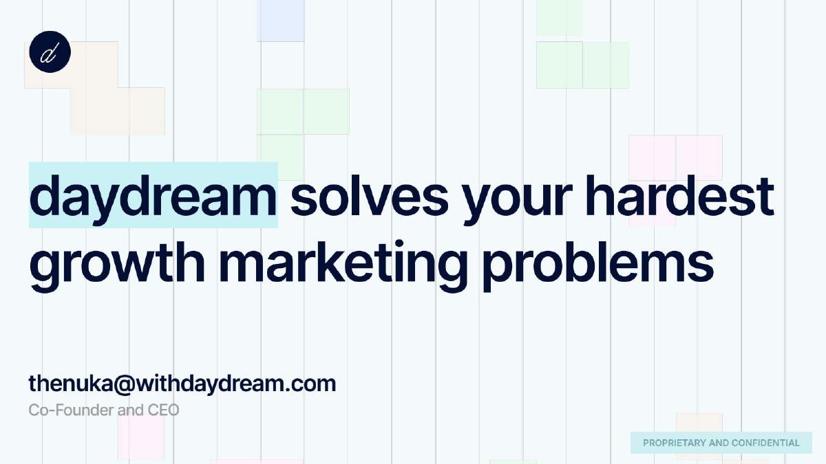 Daydream pitch deck slide 1 of 16