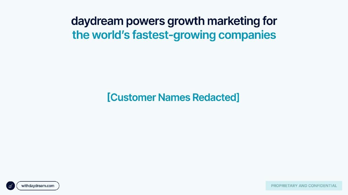 Daydream pitch deck slide 3 of 16