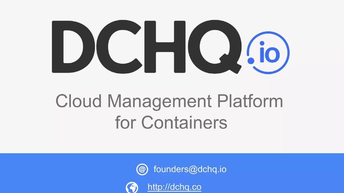 DCHQ (later HyperForm) pitch deck slide 1 of 9