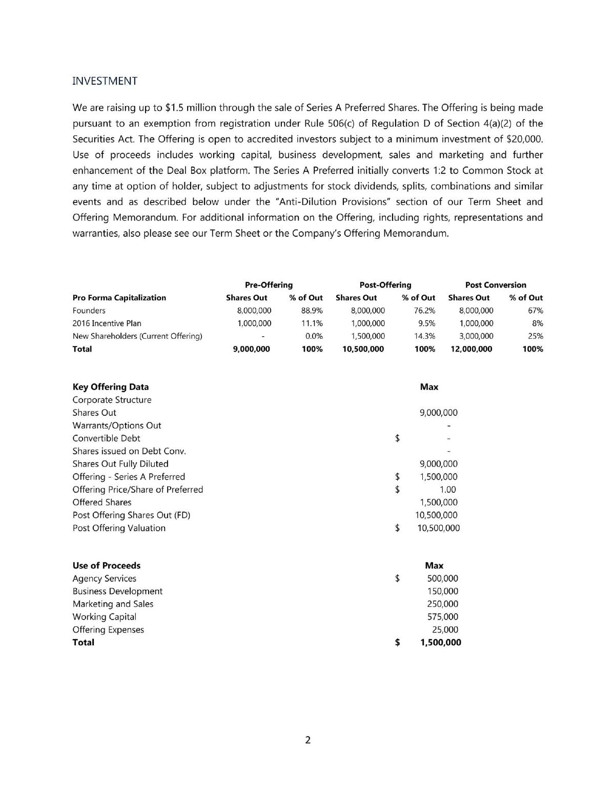 Deal Box, Inc. pitch deck slide 3 of 13