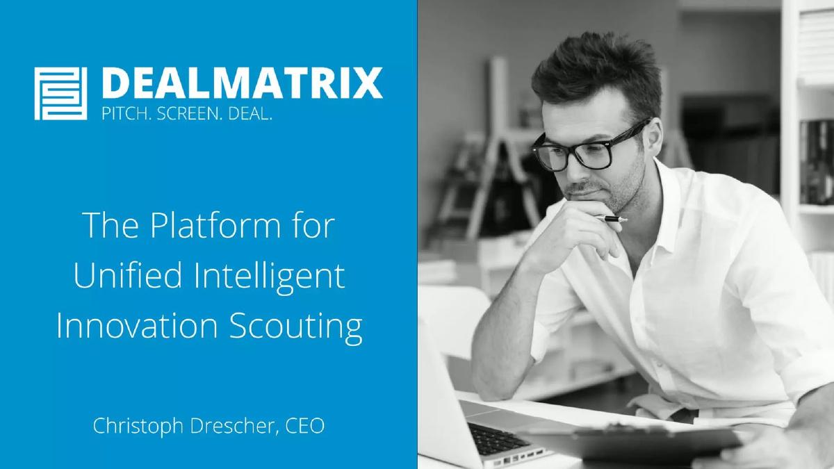 DealMatrix pitch deck slide 1 of 14