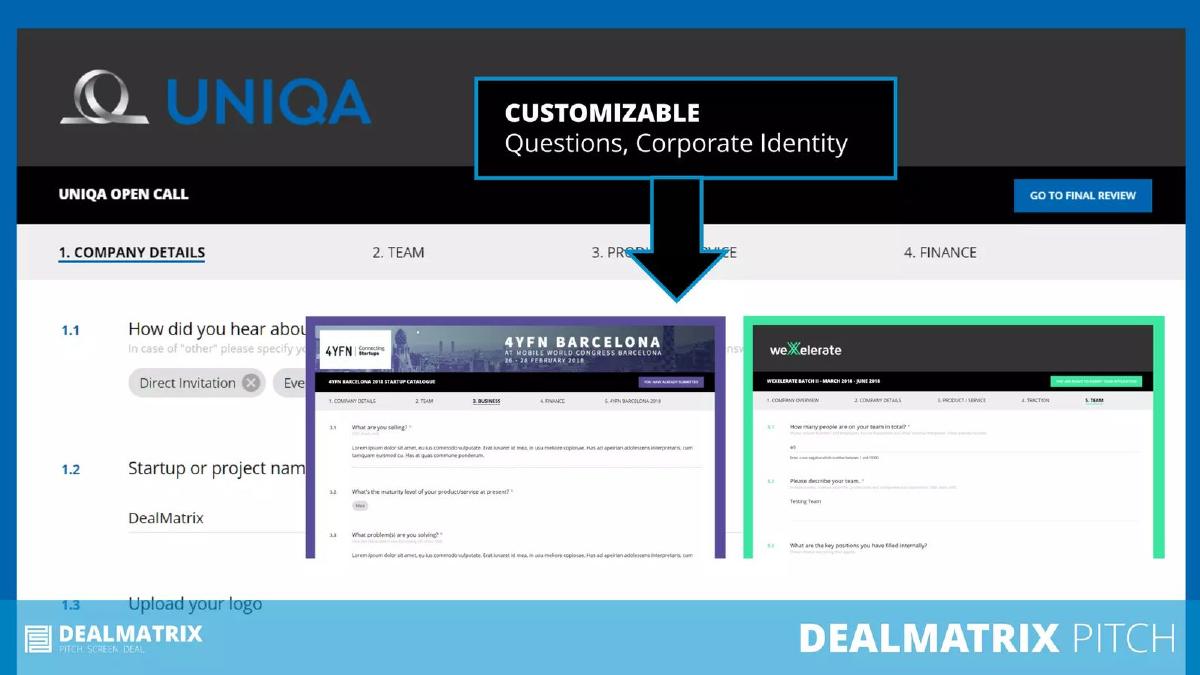 DealMatrix pitch deck slide 5 of 14
