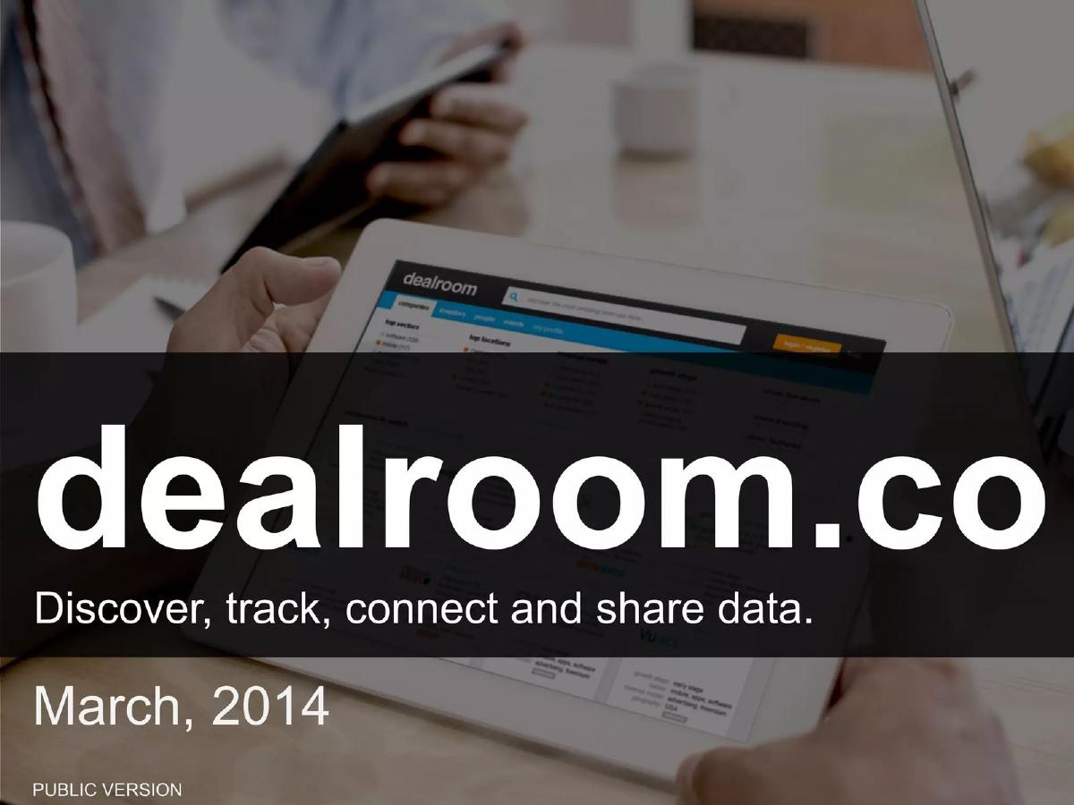 Dealroom pitch deck slide 1 of 22
