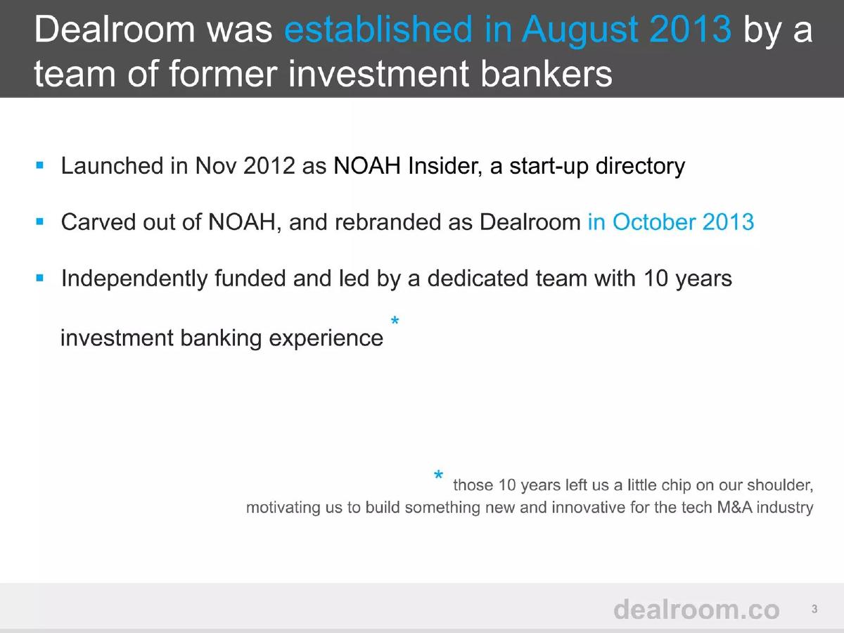 Dealroom pitch deck slide 3 of 22