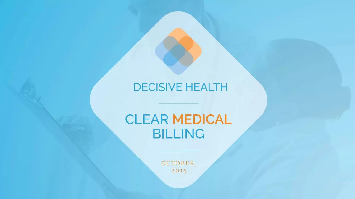 Decisive Health pitch deck slide 1 of 11