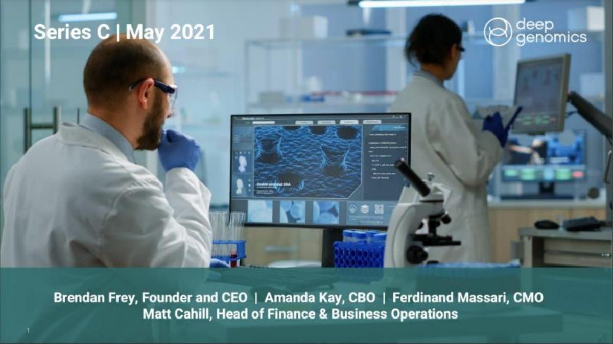 Deep Genomics pitch deck slide 1 of 16