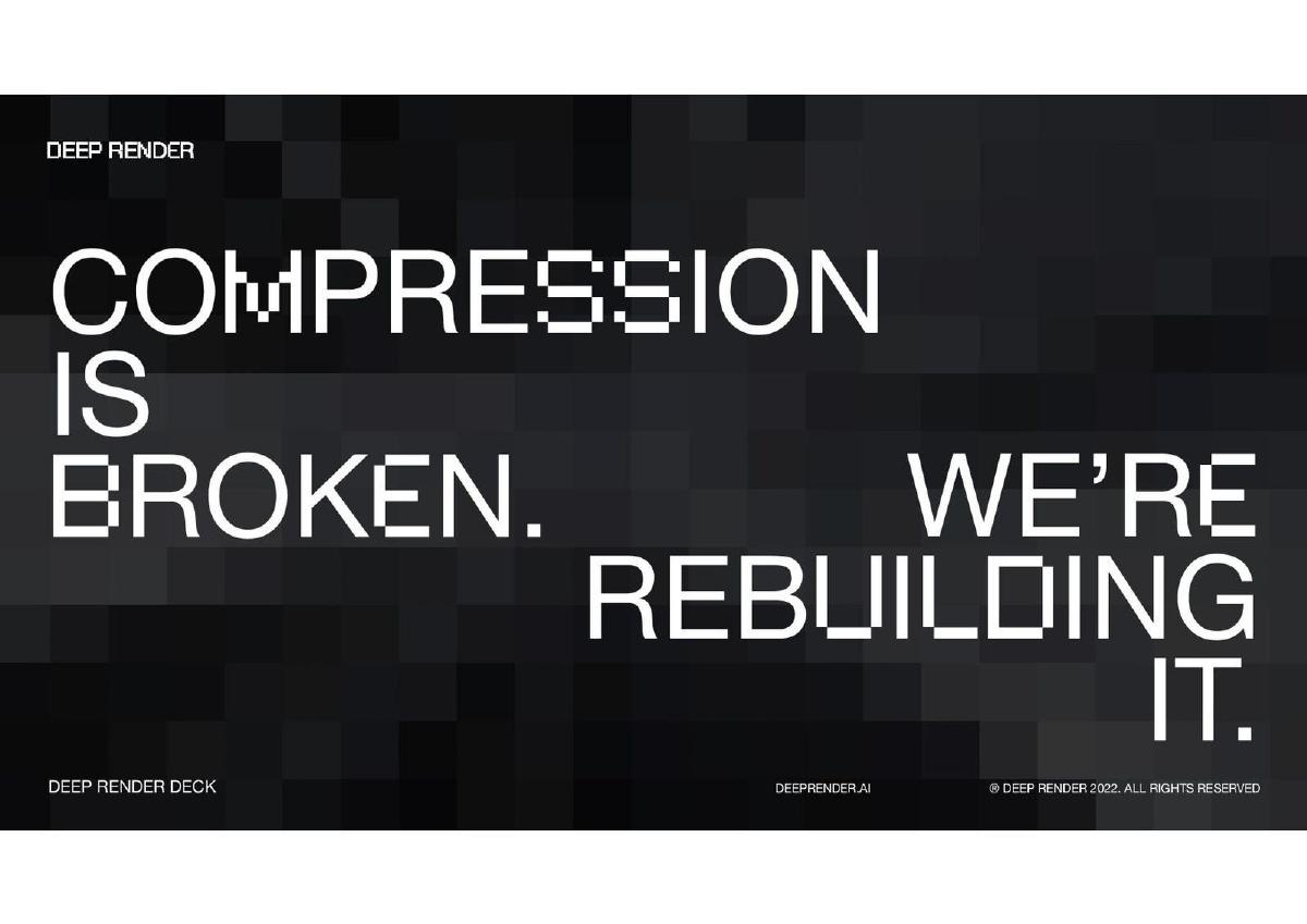 Deep Render pitch deck slide 1 of 50