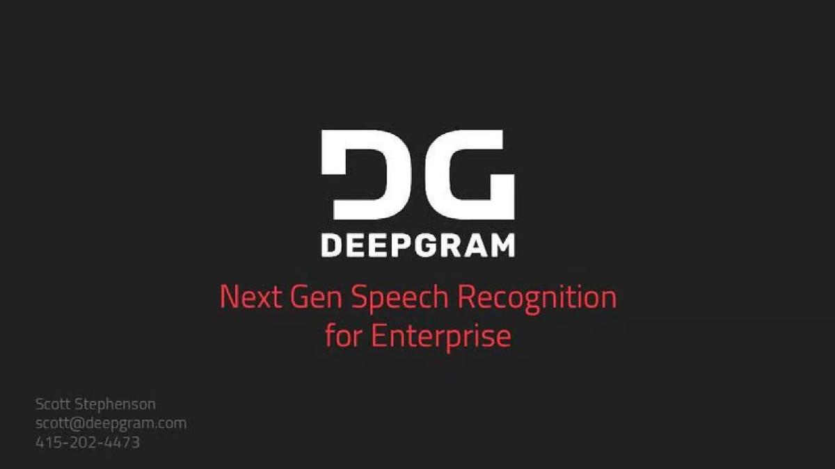 Deepgram pitch deck slide 1 of 19