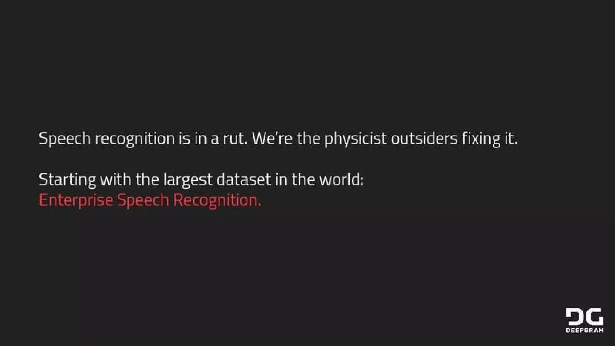 Deepgram pitch deck slide 2 of 19