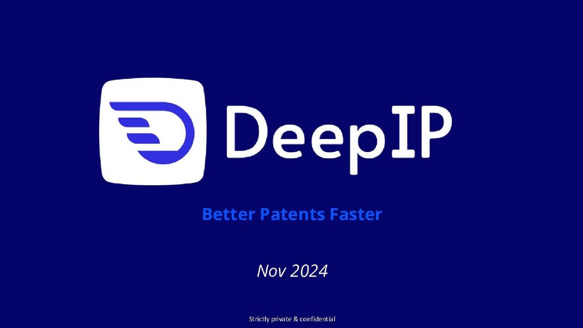 DeepIP pitch deck slide 1 of 17