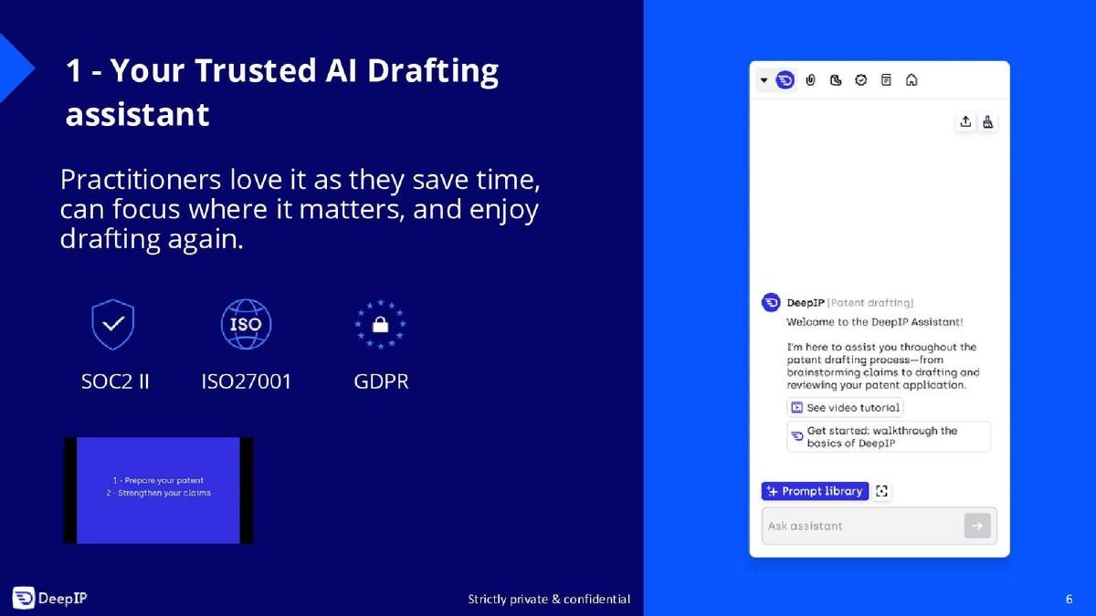 DeepIP pitch deck slide 6 of 17
