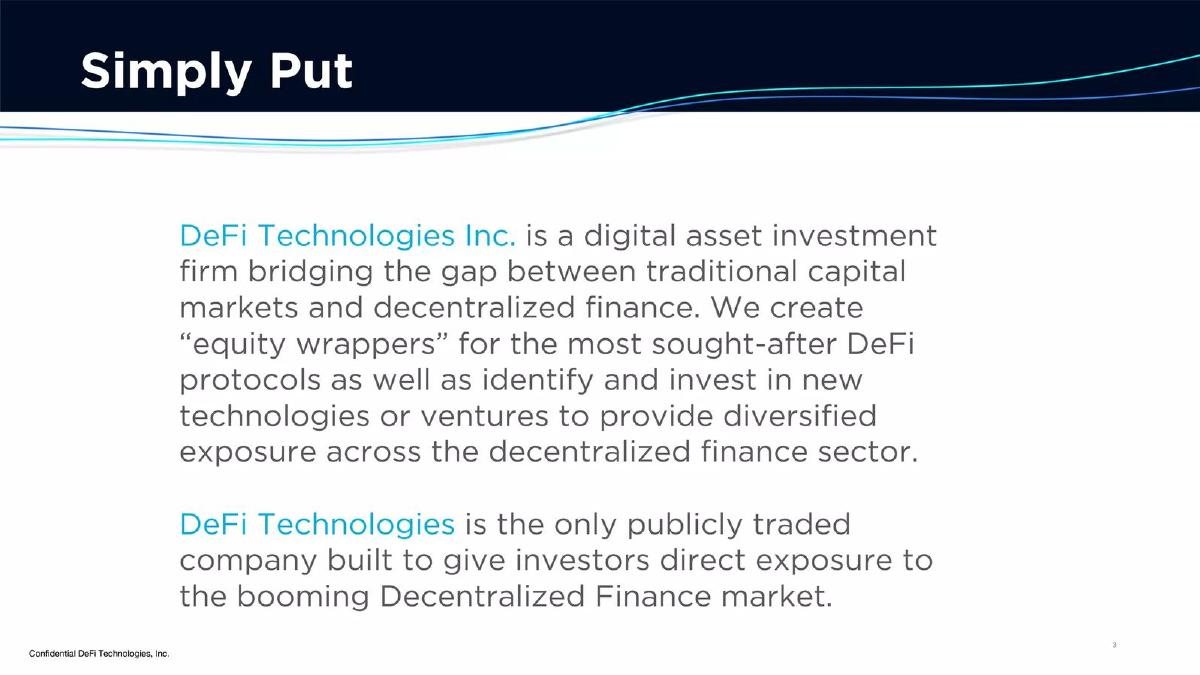 DeFi Technologies pitch deck slide 3 of 21