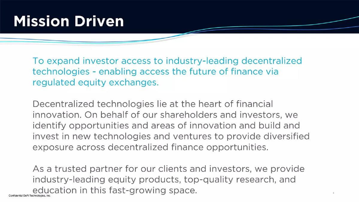 DeFi Technologies pitch deck slide 4 of 21