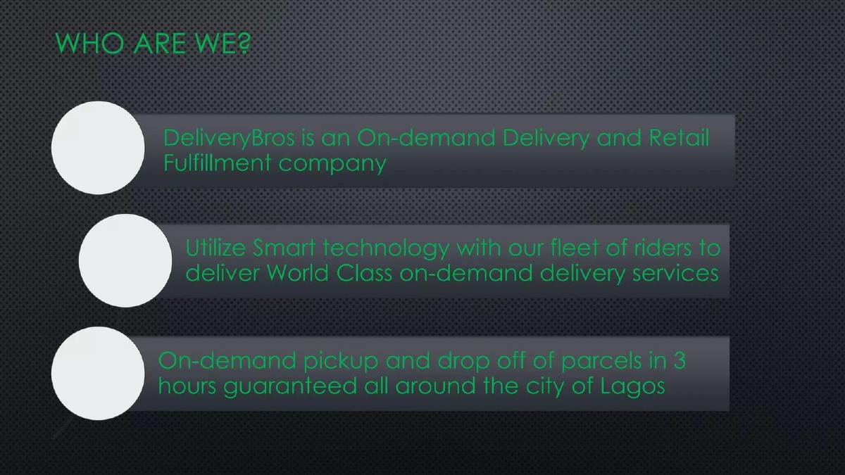 Delivery Bros pitch deck slide 4 of 8