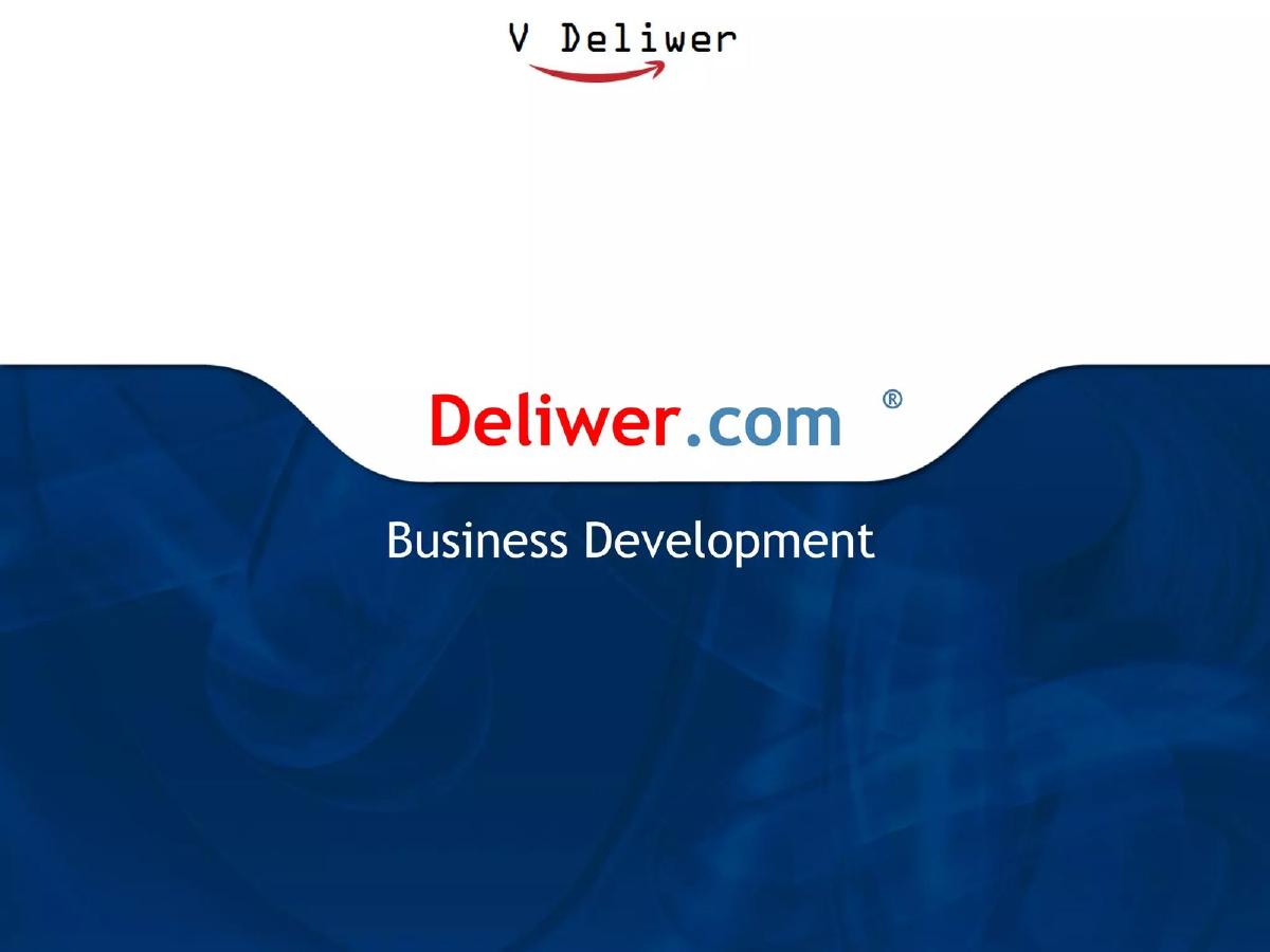 Deliwer pitch deck slide 1 of 18