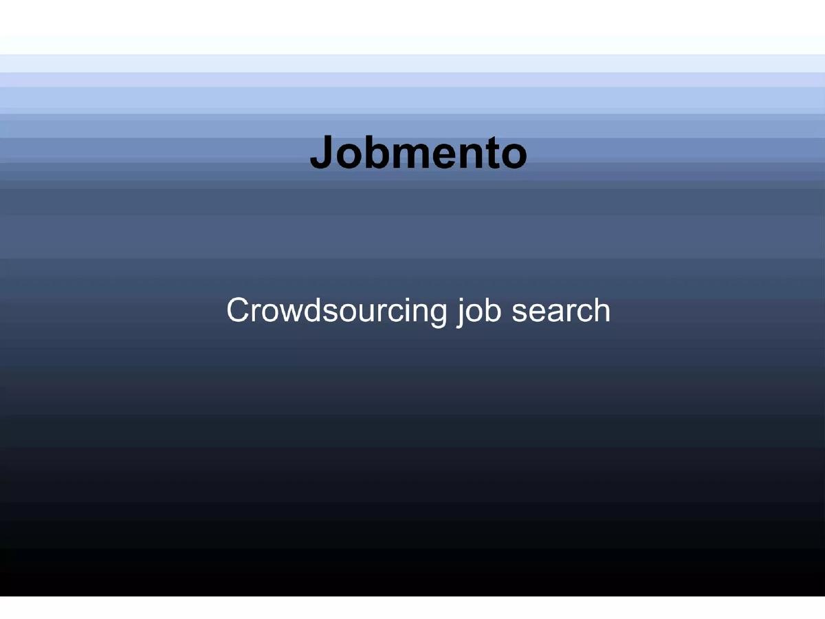 Jobmento pitch deck slide 1 of 9