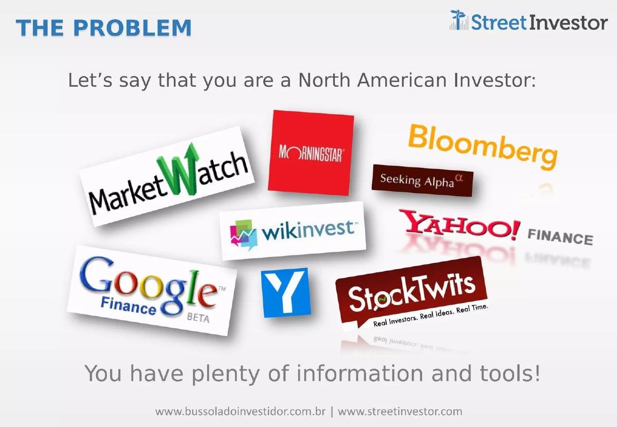 Street Investor (Bússola do Investidor) pitch deck slide 2 of 13