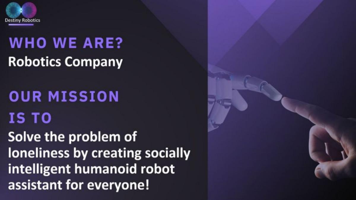 Destiny Robotics pitch deck slide 2 of 13