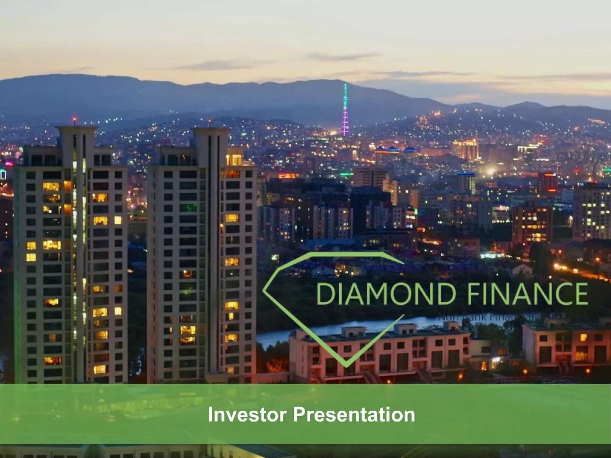 Diamond Finance pitch deck slide 1 of 19