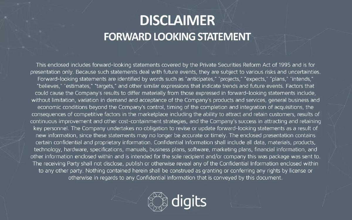Digits pitch deck slide 2 of 18