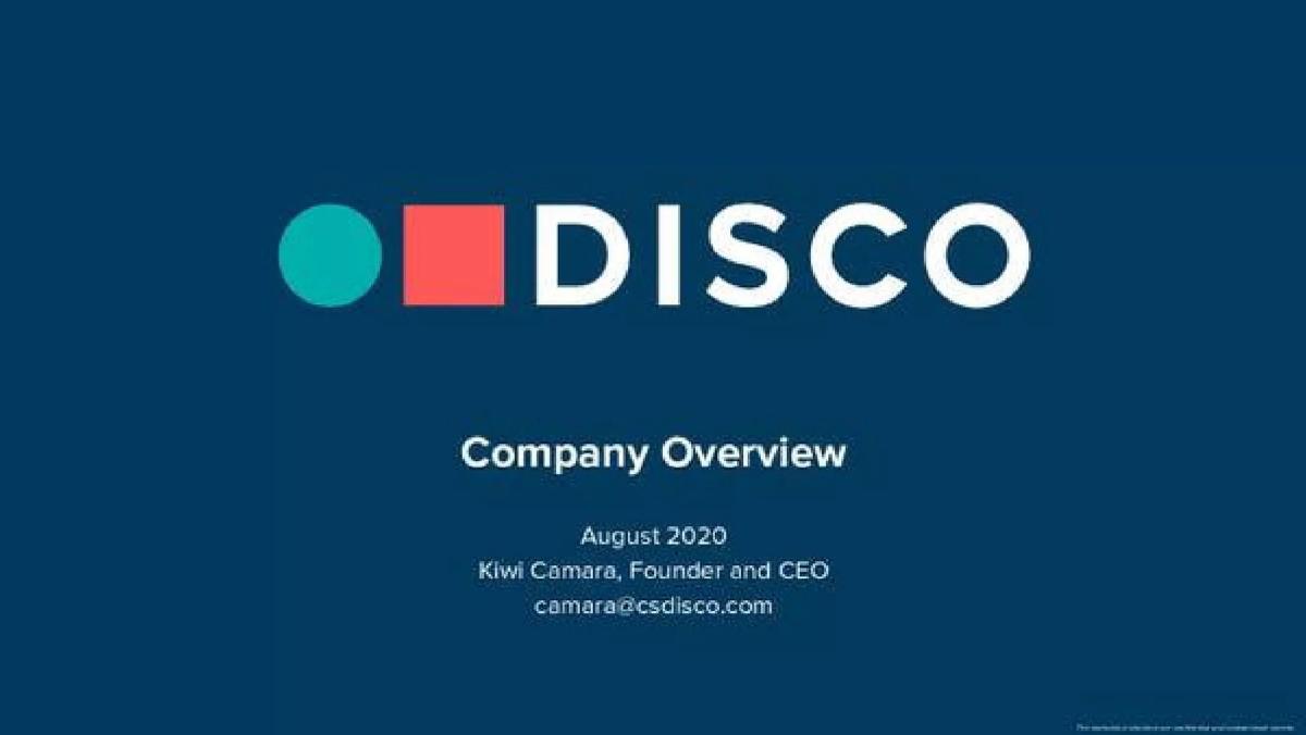 DISCO pitch deck slide 1 of 20