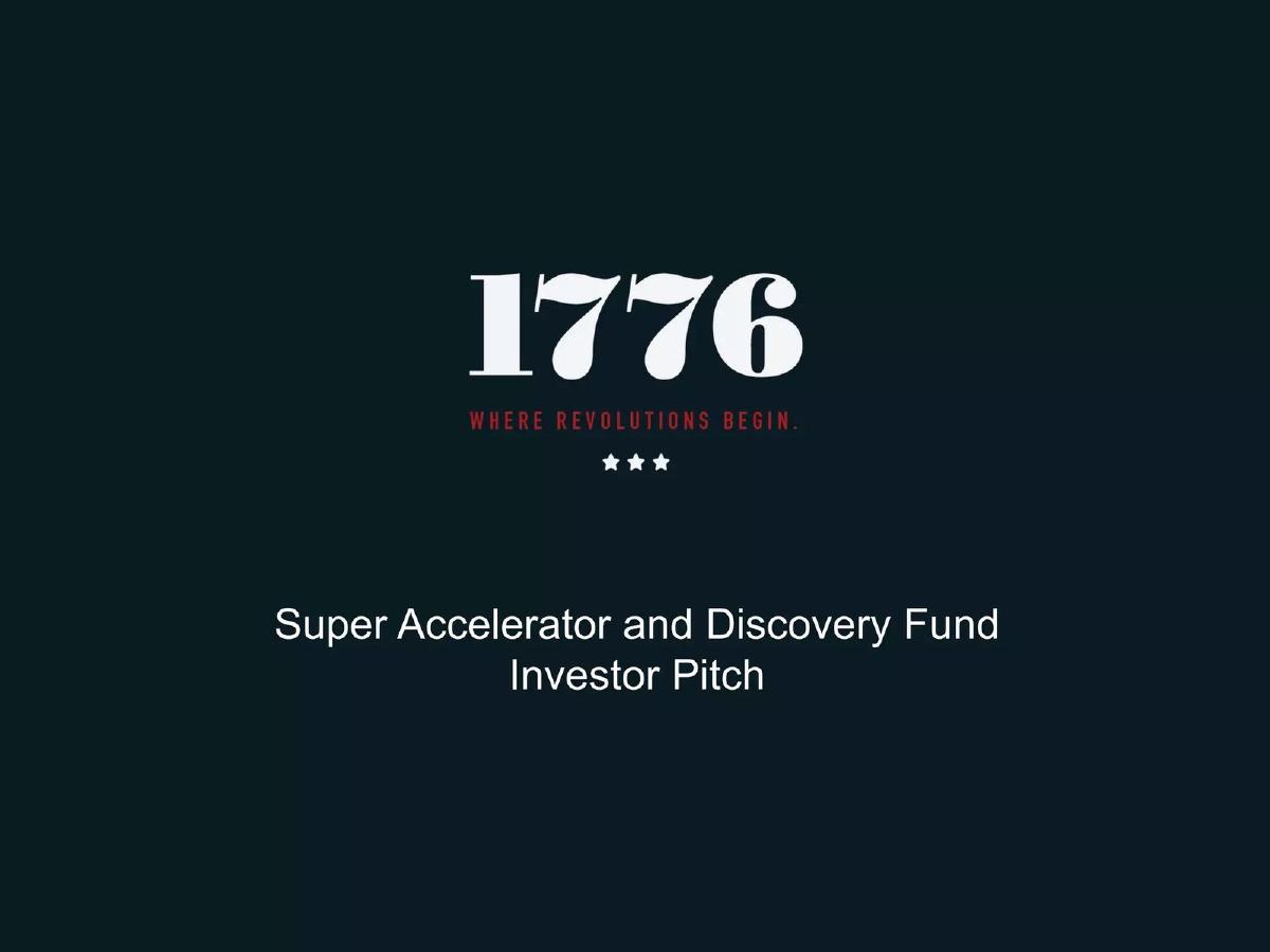 1776 Discovery Fund pitch deck slide 1 of 19