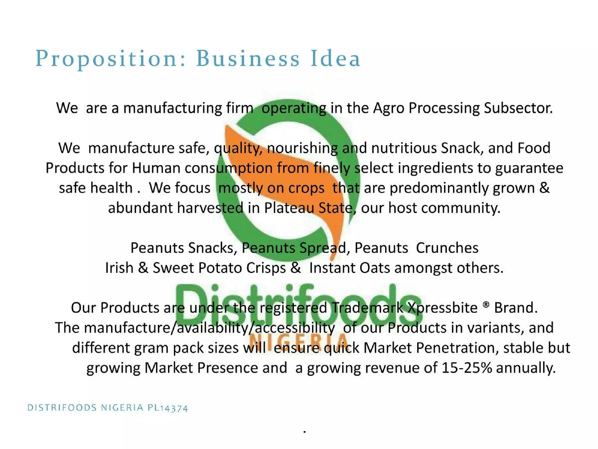 Distrifoods Nigeria pitch deck slide 3 of 13