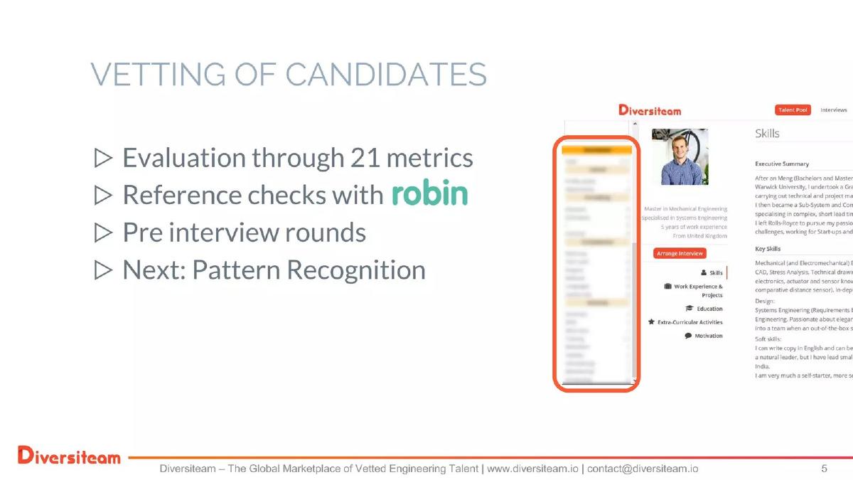 Diversiteam pitch deck slide 5 of 6
