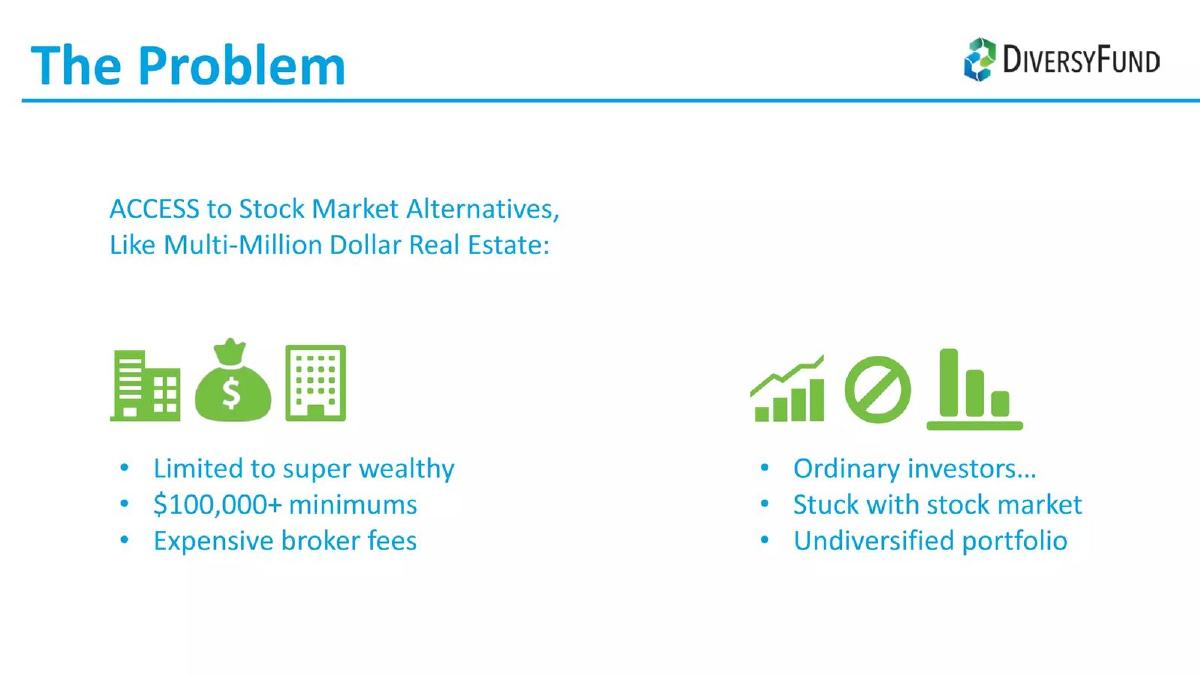 DiversyFund pitch deck slide 3 of 18