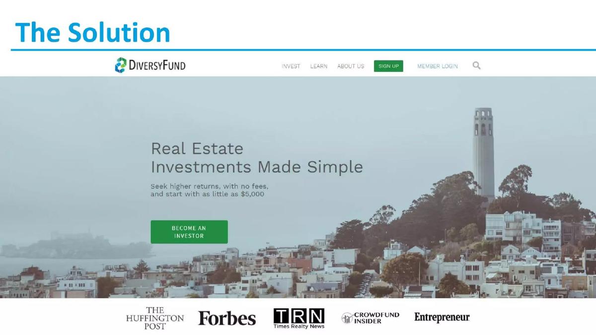 DiversyFund pitch deck slide 4 of 18
