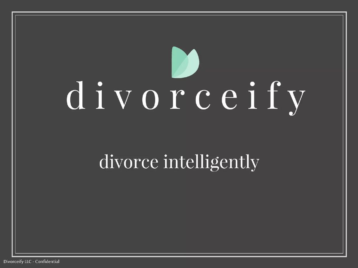 Divorceify pitch deck slide 1 of 15
