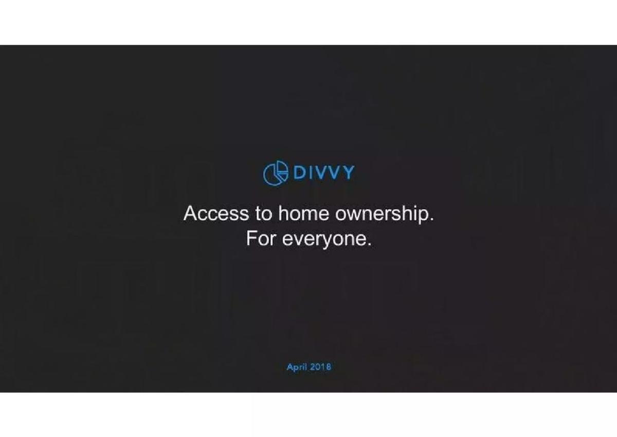 Divvy pitch deck slide 1 of 14