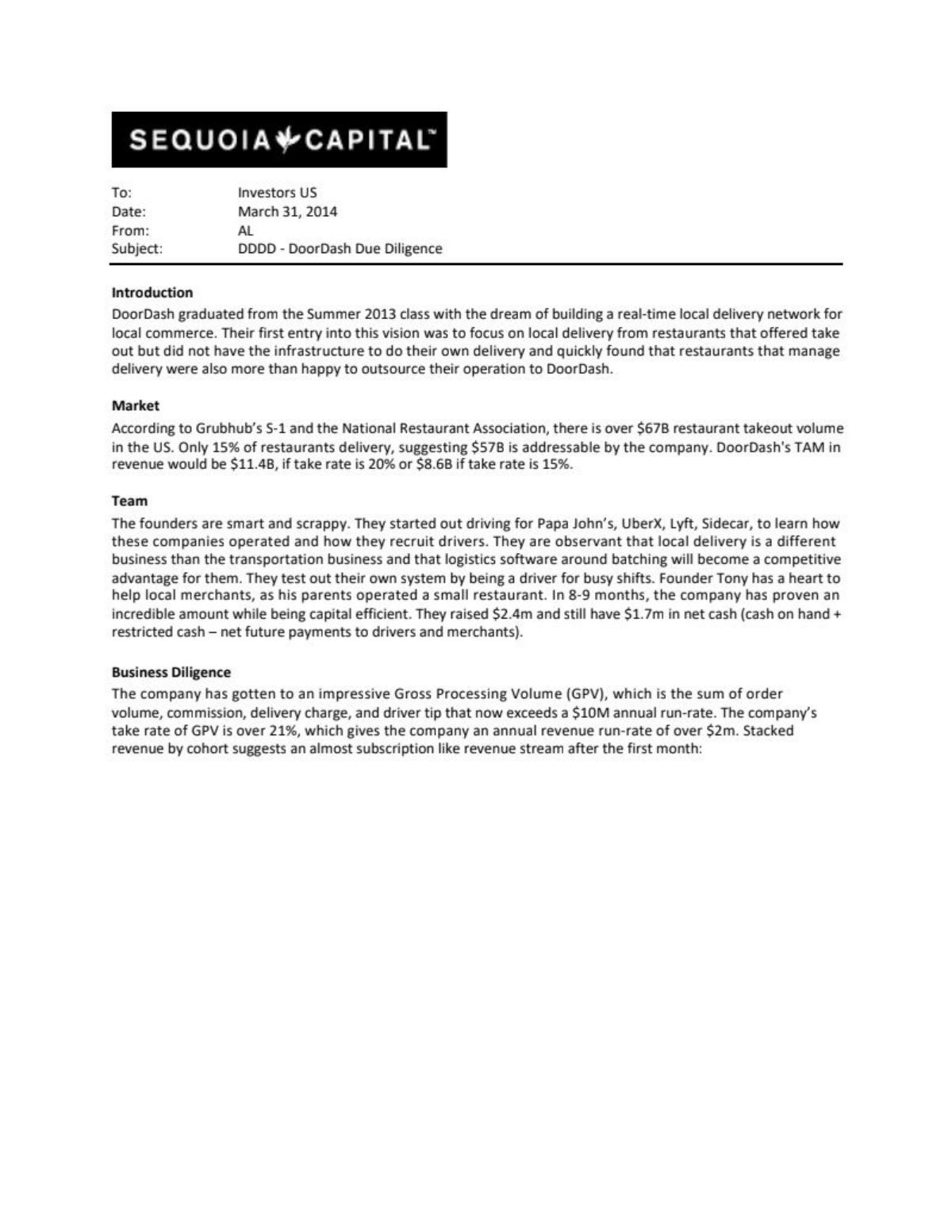 DoorDash pitch deck slide 1 of 5