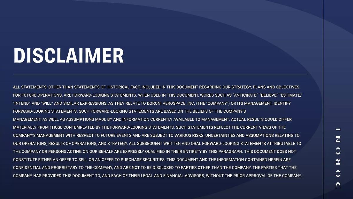 Doroni pitch deck slide 2 of 30