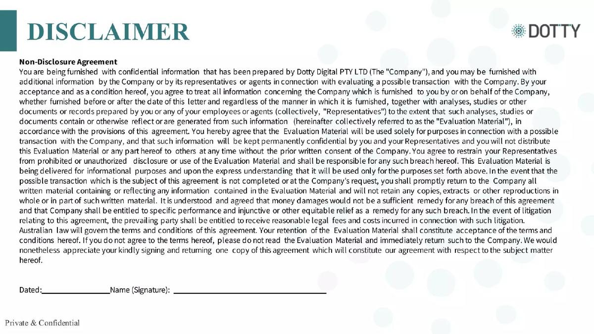 Dotty AR (Dotty Digital PTY LTD) pitch deck slide 1 of 29