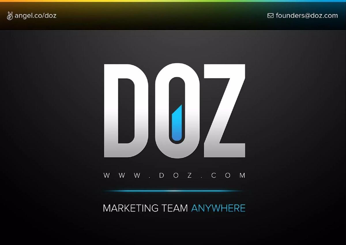 DOZ pitch deck slide 1 of 8