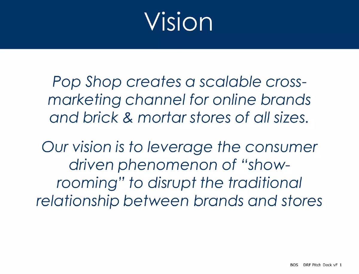 Pop Shop (DRF) pitch deck slide 1 of 16