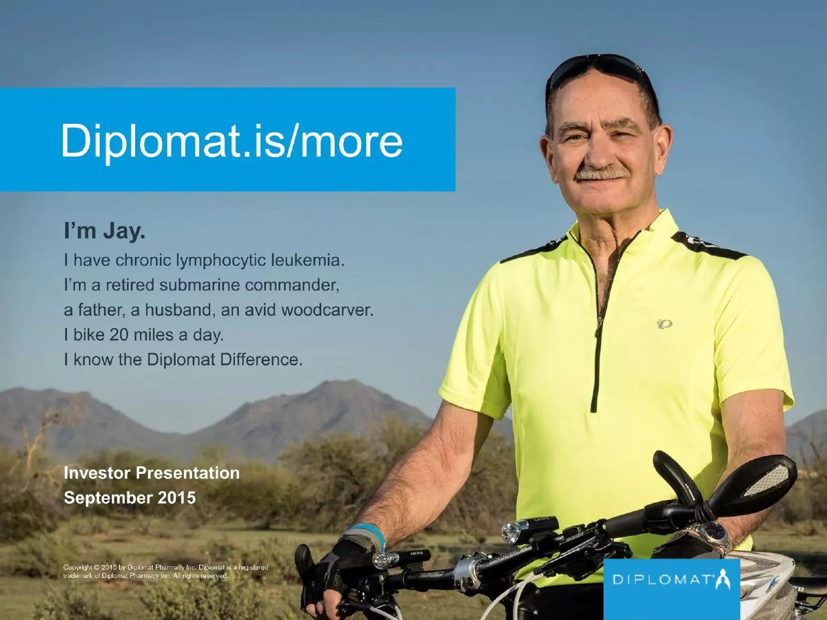 Diplomat Pharmacy Inc. pitch deck slide 1 of 26
