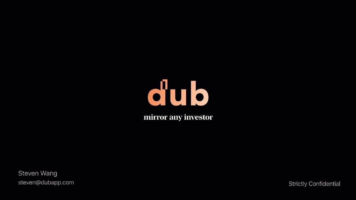 Dub (DASTA Inc.) pitch deck slide 1 of 15