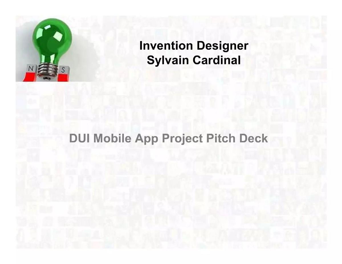 dui app pitch deck slide 1 of 12