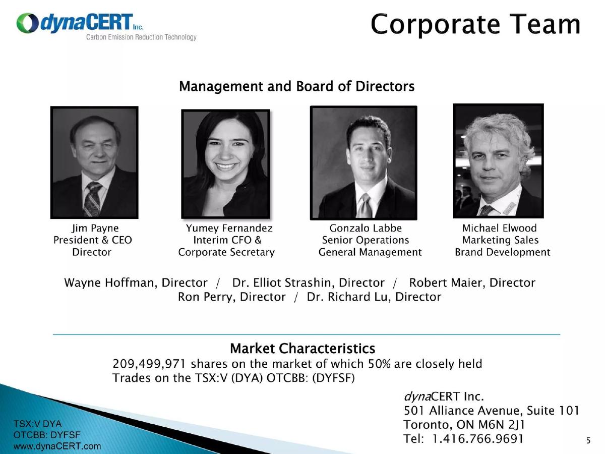 dynaCERT Inc. pitch deck slide 5 of 24