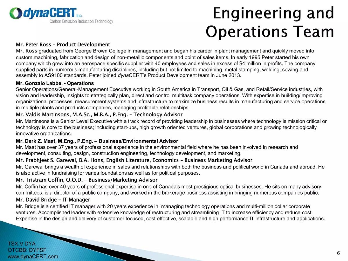 dynaCERT Inc. pitch deck slide 6 of 24