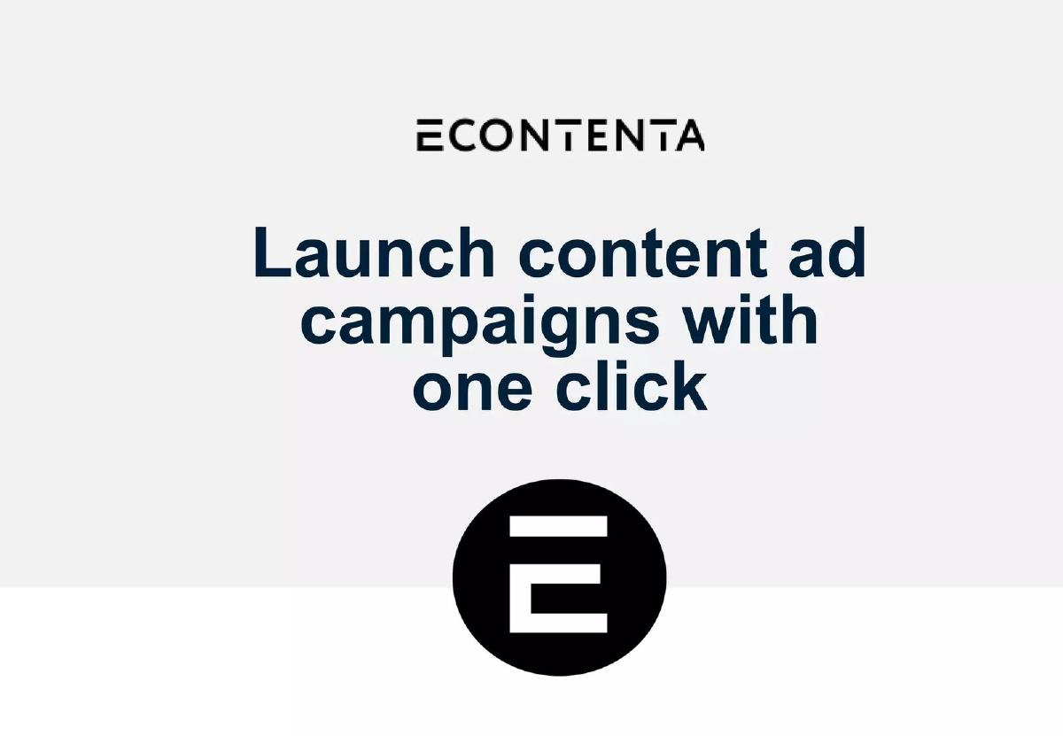 E-Contenta pitch deck slide 1 of 28
