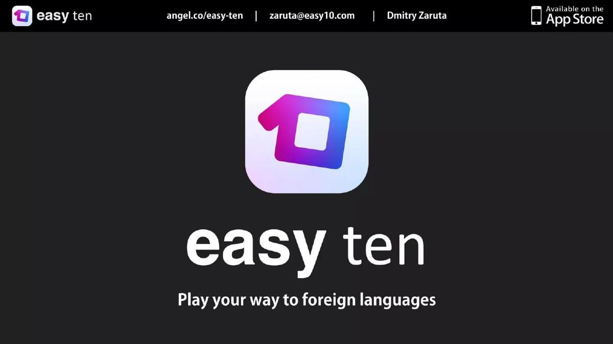 easy ten pitch deck slide 1 of 10