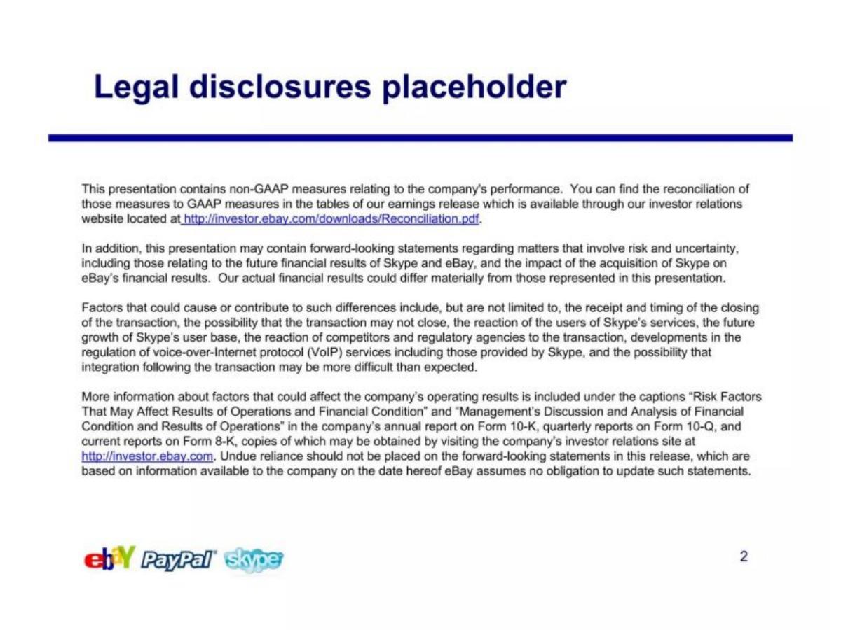 eBay × Skype Acquisition pitch deck slide 2 of 79