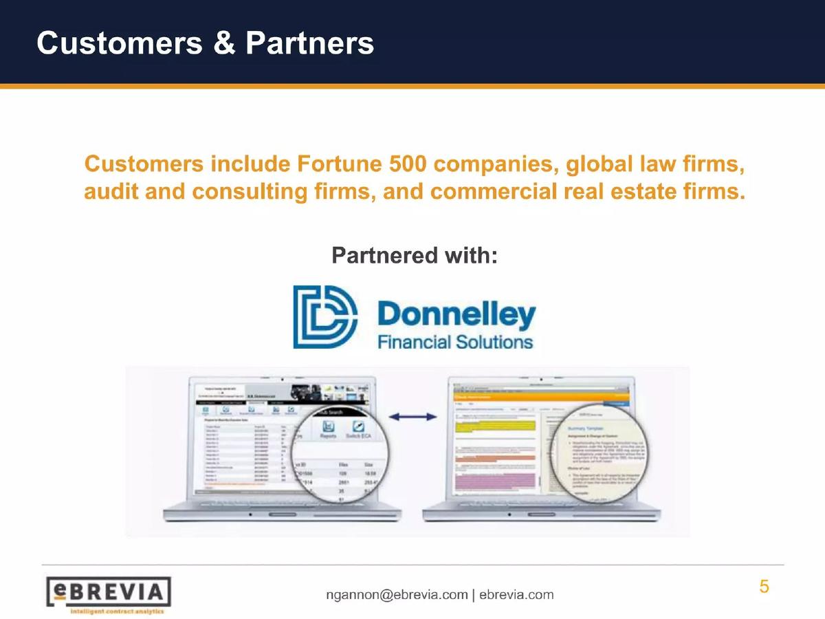 eBrevia pitch deck slide 5 of 8
