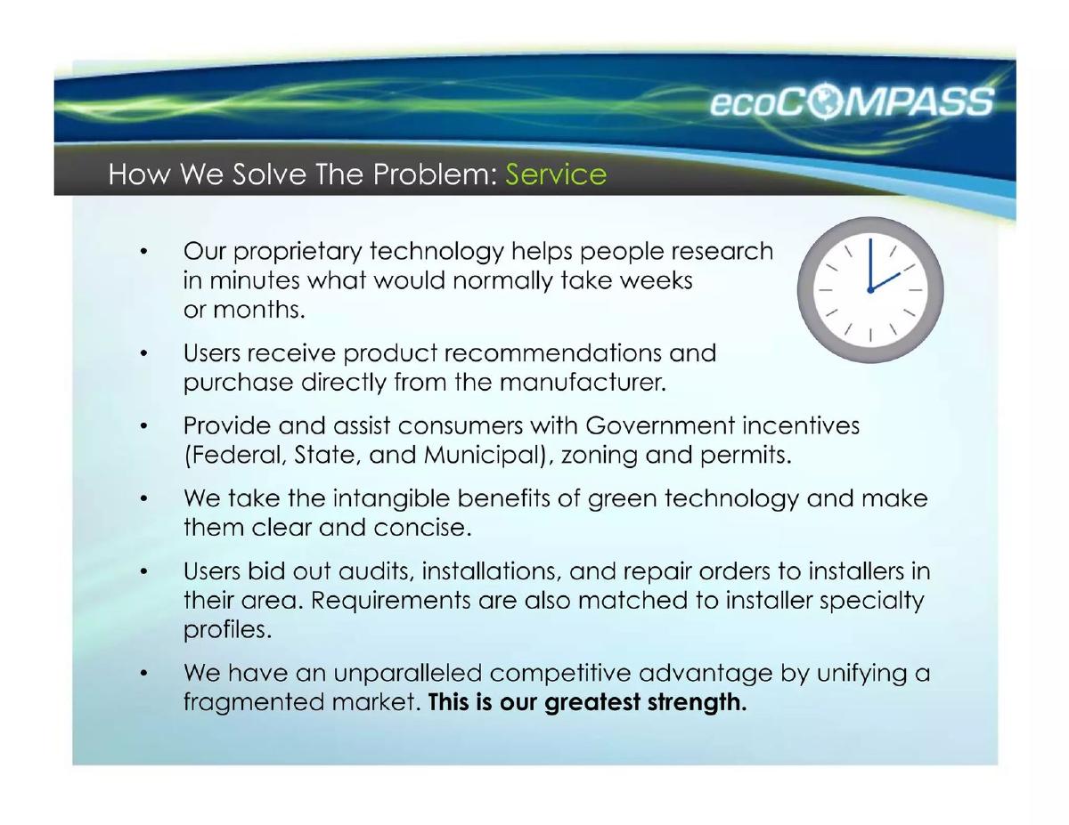 ecoCompass pitch deck business model slide 13